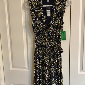 Tommy Hilfiger women’s dress, size 8, navy and yellow flowered